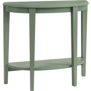 Homes: Inside + Out Payne Modern Half Moon Accent Console Table with Storage Shelf, Decorative Entryway Furniture for Living Room, Hallway, Entrance, Small Spaces, Sage Green
