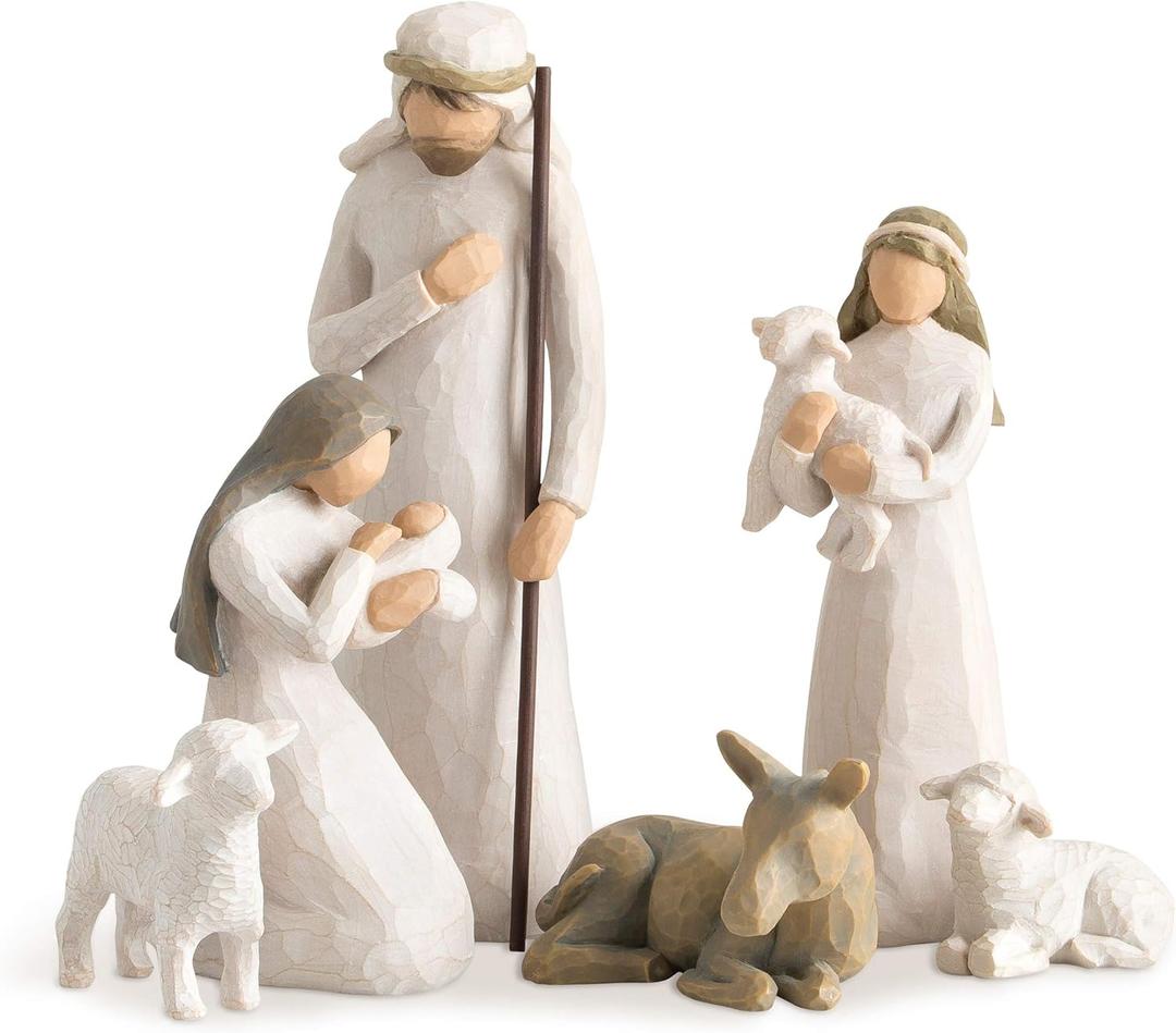 Willow Tree 6-Piece Nativity Set, Behold The Awe and Wonder of The Christmas Story, Build a Family Holiday Tradition with Classic Nativity Collection, Sculpted Hand-Painted Figures
