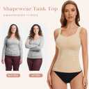 Square Neck Shapewear Tank Tops for Women Tummy Control Compression Tanks Seamless Shaping Camisole Body Shaper (Beige, M)