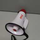 Pyle 20W Megaphone Bullhorn - 5.4'' x 8.6'' Portable Megaphone, Projection Range 1000 Sq. Yards, Voice Talking & Siren Alert, Shoulder Strap, Battery Operated, (White)