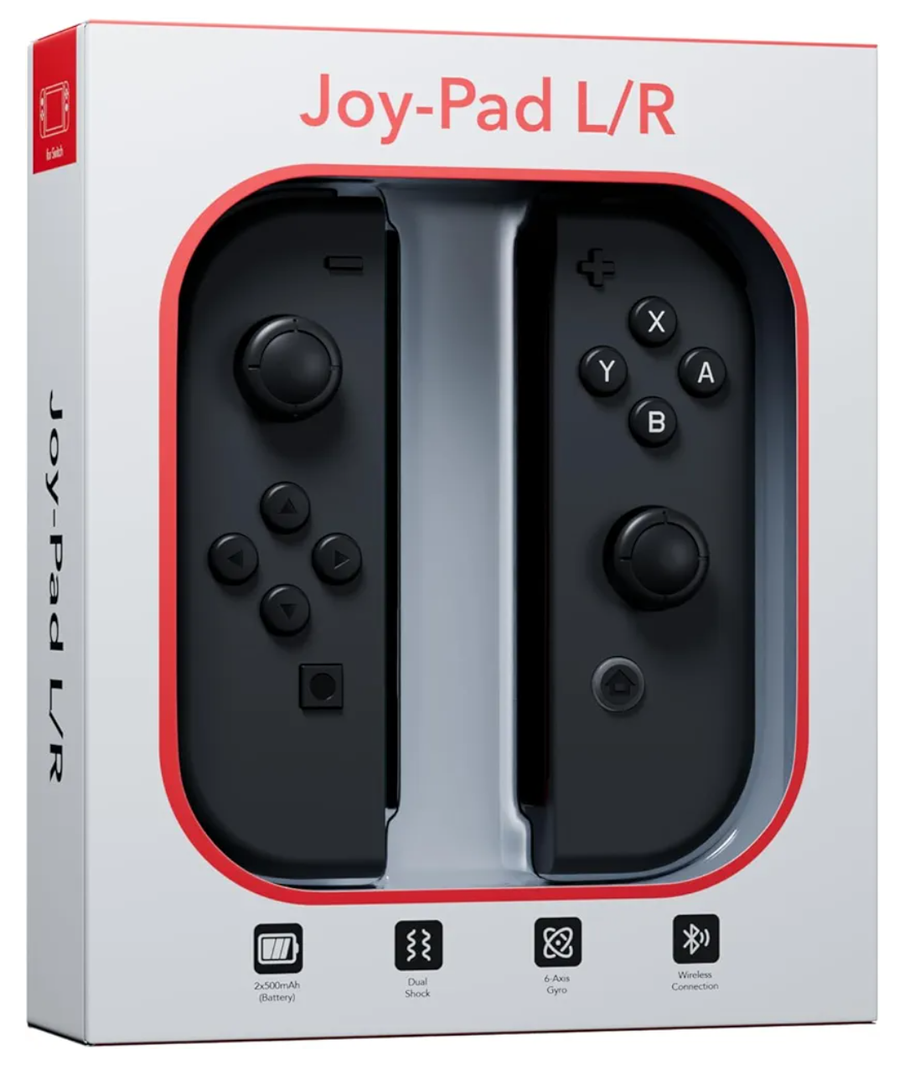 Tideal Set of Replacement Controller for Nintendo Switch - Compatible with Nintendo Switch (1) / OLED/Lite - Dual Vibration/Motion Control / 6-Axis Gyro (Black)