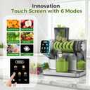 WETIE Cold Press Juicer, Powerful Juicer Machines with Adjustable Juicing Pressure, 99% High Juice Yield, Quiet Slow Masticating Juicer with Touch Screen, 3.54'' Feed Chute, Easy to Clean with Brush