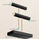 Vlando 2 Tier Bracelet Holder Organizer with Tray - Leather Jewelry Stand Organizer for Women - Jewelry Holder Display for Necklace, Watches, Rings, Earrings, Bangle, Scrunchie - Black