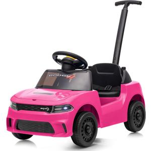 Licensed Dodge Ride on Push Car for Toddlers 1-3 Years with Handle & Music, Small