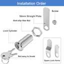 Cylinnda Cabinet Locks with Keys, 1-1/2" Long Cam Locks keyed Alike, Cabinet Cam Lock Set for Cabinets, RV Storage, Tool Box, Thick Drawer, Zinc Alloy (2 Pack, 1-1/2 Inch)