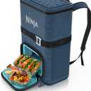 Ninja | Backpack Cooler | FrostVault Go 24 Can Soft Cooler | Leakproof Zipper with Built in Can Opener, 2 Ice Packs & Dry Storage Drawer | for Hiking, Camping & More | Lakeshore Blue | FF124NV
