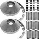 sasylvia 2.5'' x 200' landscape edging kit edging border coil include anchoring spikes 10 connectors plastic garden border for lawn garden grass yard home(white)