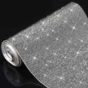 Outus 60750 Pieces Self Adhesive Rhinestone Sheets 59 x 7.87 Inch Bling Glitter Crystal Diamond Rhinestone Sticker Vinyl Wrap Sparkle Gem Stickers for DIY Home Car Arts Craft Decoration(Black)