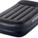 INTEX Raised Airbed Mattress with Built-in Pump, Dura-Beam Plus Pillow, Twin - Portable Inflatable Luxury Blow-Up Bed for Adults, Camping, Guests