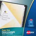 Avery Non-Glare Page-Size Sheet Protectors, Pre-Punched for Use with Tab Dividers, Top Load, 50 Document Protectors (74204) (Clear)