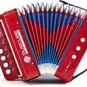 MUSICUBE Kids Accordion Instrument Toys 10 Keys Button Small Accordion for Boys & Girls Educational Musical Instrument Toys Christmas Gift Choice (RED)