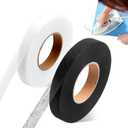 4 Rolls Iron on Hemming Tape for Pants, No Sew Hem Tape & Adhesive Fabric Fusing Tape, 0.6 inch x 70 Yards Double Sided Hemming Tape for Clothes, Dresses, Curtains (White, Black)