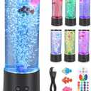 Bubble Fish Lamp Ocean, Fake Fish Tank Aquarium Lamp with 7 Color Changing Table LED Night Light for Adults Kids Home Office Decor Christmas Gifts (with 3 Fishs)