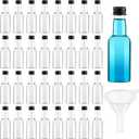 Tessco 100 Pcs Mini Liquor Bottles Plastic Mini Salad Dressing Bottle Christmas Small Shooter Alcohol Holders with Cap Wine Hot Sauce(1.7 Oz,Black)
