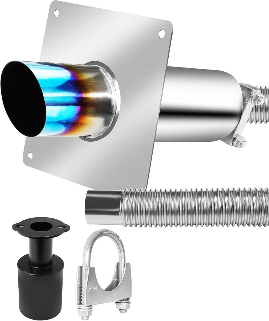 Upgraded Generator Exhaust Extension Kit, Stainless Steel, with Muffler And Insulated Through-Wall Mounting Plate, Exhaust Adapter, Exhaust Pipe, U-bolt Clamps, for Firman and Hond