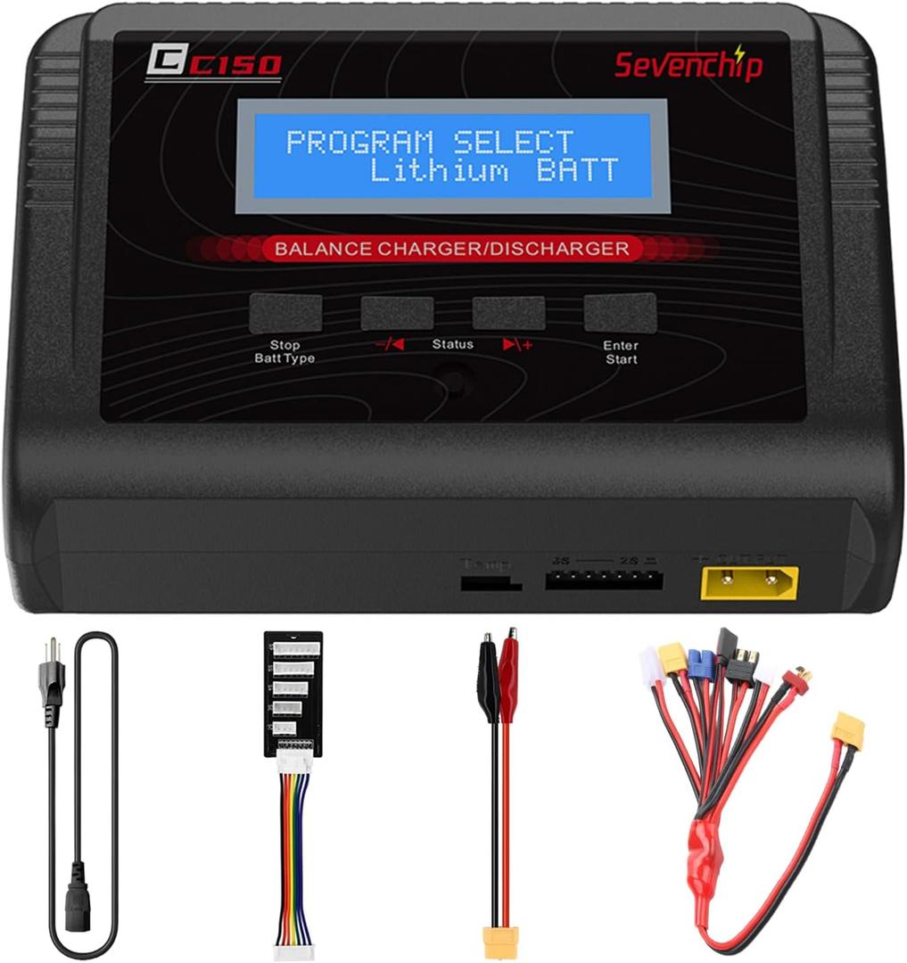 LiPo Battery Charger, 150W 10A AC/DC RC Balance Charger for 1-6S LiPo/LiHV/Li-ion/Life, NiMH NiCd (1-15S) Pb, Fast Charging for RC Car, Drone, Airplane, Helicopter