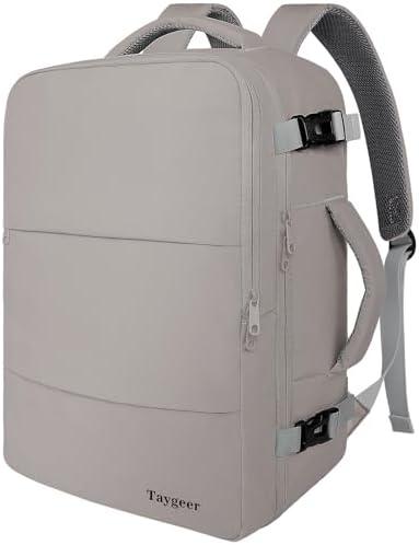 Taygeer Laptop Backpack Purse for Women, Backpack for College Essentials with 17.3inch Laptop Compartment, Travel Mochila Airline Approved CarryOn Work Bag for Nursing Doctor Business Travel, Brown