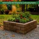 Raised Garden Bed, Brick Style Planter Box, 24" x 8" Polyurethane Garden Bed Panels, Modular Design for Curved or Straight Layouts, Lightweight & Weather Resistant, 4 Panel Pack