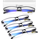LUFF 4Pcs Anti-Blue-ray Reading Glasses Portable Ultra-Light Readers(