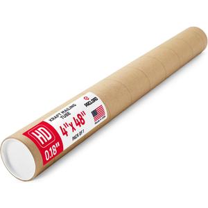 4" x 48" Heavy-Duty Reinforced Cardboard Mailing Tube, Pack of 1 Tube with 2 Caps – Secure USPS Approved – Great for Shipping and Storing of Prints, Artwork, Posters or Documents