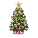24" /2FT Mini Christmas Tree with Lights Timer 30 LEDs & 34 Ornaments, Small Tabletop Christmas Trees Artificial Christmas Decorations for Indoor Desk Room Office Home Decor Xmas