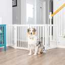 Primetime Petz 360 Configurable Freestanding Dog Gate with Door for Home (30, White)
