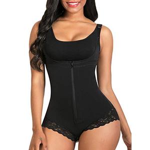 SHAPERX Women's Fajas Colombianas Shapewear Postpartum Tummy Control Body Shaper Butt Lifter Bodysuit,SZ7200-Black-L
