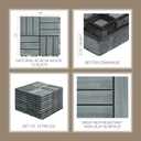 THYOI Premium Deck Tiles, Patio Flooring - Outdoor Waterproof Acacia Wood Tiles for All Weather Use - Balcony, Backyard, Indoor & Outdoor (Square Ft) (10, Grey, S)