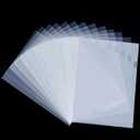 WOT I Plastic Clear Document Folders - 100 Pack, L-Type Folders Copy Safe Project Pockets, for Letter Size Sheets, Transparent Color