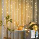 suddus Curtain Lights for Bedroom, 150 Led Hanging String Light Outdoor, Fairy Curtain Lights Indoor for Christmas, Dorm, Wall, Backdrop, Window, Wedding, Party, Birthday Decor, Warm White
