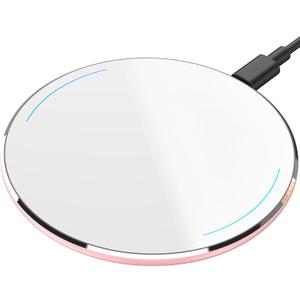 TOZO 2025 W1 New Anti-Slip Wireless Charger 15W Max Fast Wireless Charging Pad Compatible with iPhone 17/16/16 Plus/16 Pro Max /15/14/13/SE Series, Samsung Galaxy S25/S24/S23 Series, Matte Rose Gold