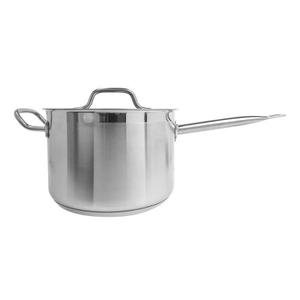 Thundergroup 7-3/5 qt, 10-1/4" Diameter Sauce Pan with Lid, Stainless Steel, Encapsulated Base, Dishwasher Safe, Standard Electric, Gas Cooktop, Halogen & Induction Ready, Oven Safe, Heavy-Duty, NSF
 4.5 Quart