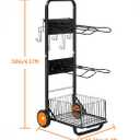 Rolling Horse Saddle Rack Cart Foldable Saddle Pad Rack Stand 3 Tier Heavy Duty with Removable Saddle Stands & Storage Basket, Horse Tack Organizer for Stable Storage, Moving, Transport Supplies