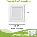 2ft x 2ft White Icon Relief PVC Ceiling Tiles，Drop Ceiling Tiles 24 x 24in - Waterproof，Washable and Fire-Rated - Reusable-High-Grade PVC to Prevent Breakage Cover 48 Sq. Ft, Pack of 12 Tiles