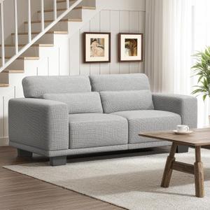 Marsail 65" Loveseat Sofa, Love Seat for Living Room, Comfy Couch with Deep Seats and Wide Armrests, Sofa Couch with Supportive Cushion and Sturdy Frame, Easy to Clean with Removable Covers, Grey