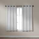 Amazon Basics Faux Linen Blackout Curtains for Bedroom and Living Room, 2-Piece Set with Grommets, 42" W x 63" L, White