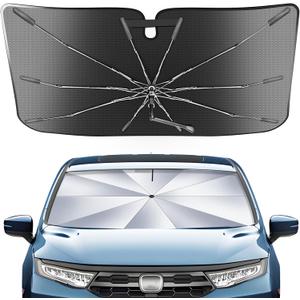 Portable Honda Odyssey 2011-2017 Windshield Sunshade Umbrella with Carry Bag, 2 in1 Ice Crystal Durable Compact Shade Umbrella UPF50+ UV Front Window Heat Insulation Protection Outdoor Camping