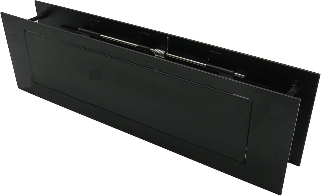 Black Mail Slot Stainless Steel 13 x 4 inches for Almost Any Door (Slot Size 9,8 x 2 inches) | Set with Front and Rear Piece and Screws | Easy Installation and Long Lasting | Stainless Steel