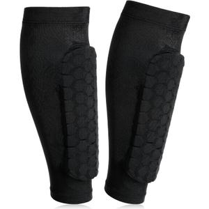 Soccer Shin Guards for Adult, Honeycomb Shin Pads, Lightweight Breathable Shins Defender Calf Sleeves for Football Baseball Boxing Kickboxing (Small)