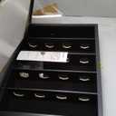 Hockey Puck Display Case Shadow Box Wall Cabinet (Pucks not inlcuded), UV Protection Door (Black)