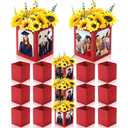 Spiareal 12 Pcs Graduation Box Centerpieces for Table 6/7 Inch Photo Display Congrats Grad Party Favor Gift College Picture Box Photo Props Frame for Graduation Table Decoration(Red)