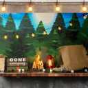 Gone Camping Backdrop for Photoshoot Camping Themed Party Decorations for Classroom Happy Camper Banner Photography Backdrops Background for Birthday Party Decoration Supplies Polyester 71x43in