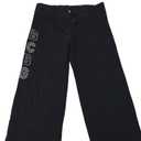 BCBGMaxazria Black Cotton Capri Sweat Pants with Rhinestone Bling BCBG
