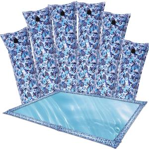 6 Pack 0.7mm Thicker Pool Cover Water Bags Winter Water Tubes 8 ft PVC Pool Cover Weights Printed Pattern Heavy Duty 3 Layer Composite Material for Inground Swimming Winter Winterizing