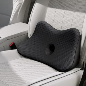 Benazcap Lumbar Support Pillow for Car, Lower Back Support Pillow, Memory Foam Seat Cushion for Office Chair, Car Seat - Black (Large)