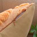Pumpkin Fall Decorative Throw Pillow Covers 20"x20", Set of 2 Light Gold Soft Faux Fur Pillow Covers for Autumn Harvest, Fluffy Plush Accent Pillow Cases for Farmhouse Couch Cushion Covers