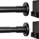 CorkLatta Matte Black Shower Curtain Rod,1 Inch Diameter Stainless Steel Adjustable Spring Tension Rods 32 to 92",with Holders,AntiSlip,Curtain Rods No Drilling(1 Pack)