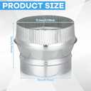 Zonon 6" to 7" Duct Increaser Galvanized Steel Air Vent Pipe Adapter Round Crimped Pipe Connector Fitting Exhaust Fans Bathroom Ventilation Water Gas and HVAC Systems