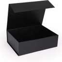 11x8x3.5 Inches Gift Box with Magnetic Closure Lid, Black Magnetic Boxes for Wedding, Groomsmen Bridesmaid Proposal, Birthdays, Mother's Day, 1 Pack
