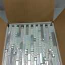 Blujellyfish Glass Metal Tile Iridescent White Glass Silver Mirror Stainless Steel Blends Interlocking Strip Wall Tiles TSTNB01 (Pack of 5 Sheets)